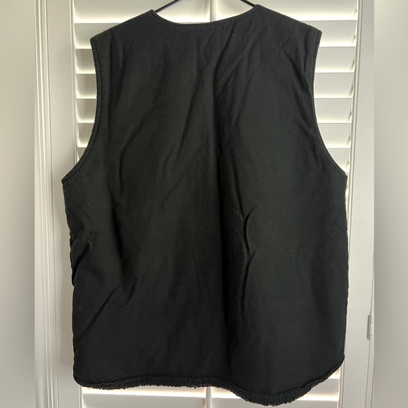 Independent Black Faux Fur Lined Vest Size Large - Picture 2 of 2